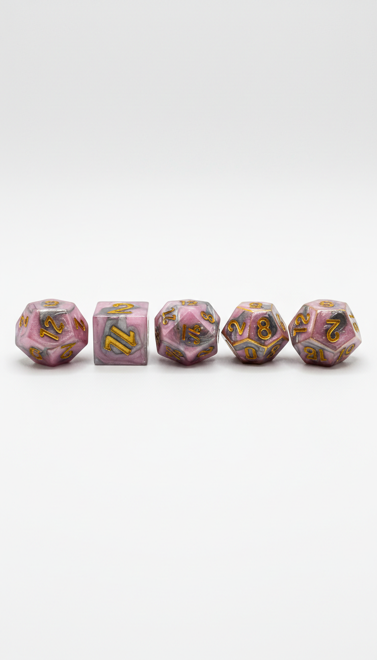 Orchid Metallic Polyhedral Dice Set