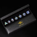 Anime Sakura Pink DND Dice Set Resin Polyhedral Dice with Floral Design for Dungeons & Dragons RPG Table Games & Gift