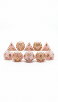 Rose Quartz Polyhedral Dice Set
